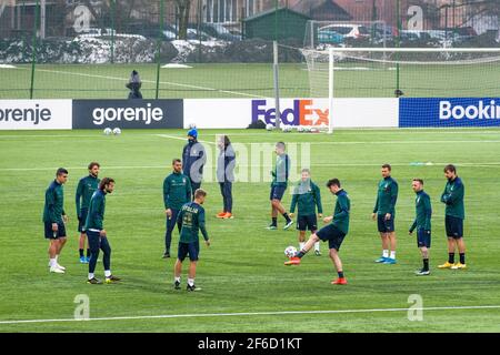 Italy football team during the training before Lithuania - Italy, Qatar 2022 World Cup qualifying match Stock Photo