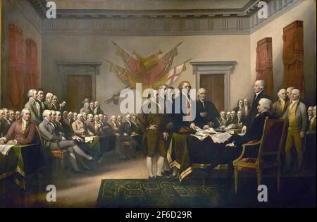 John Trumbull - Declaration Independence 1819 Stock Photo