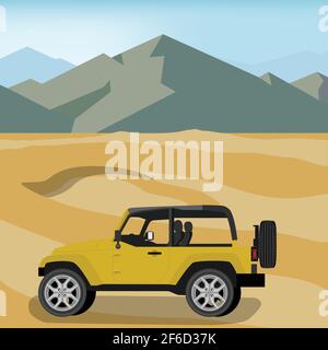 Off road safari in desert - vector illustration Stock Vector Image ...