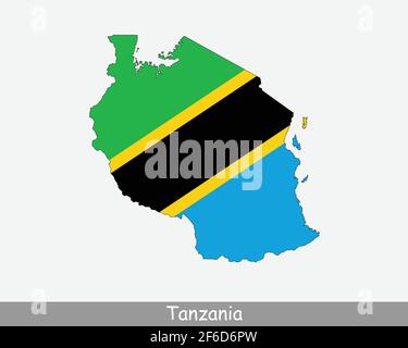 Tanzania flag vector illustration - Tanzania Flag Map Map Of The United Republic Of Tanzania With The Tanzanian National Flag Isolated On A White Background Vector Illustration 2f6d6pw 