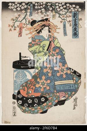 Keisai Eisen (渓斎英泉, 1790 - 1848) - Choday Okamotoy Kamuro Kakeo Koyuki Stock Photo