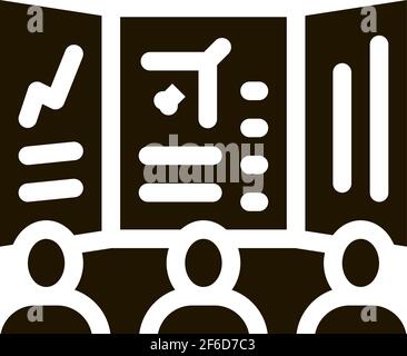 air navigation dispatcher display icon Vector Glyph Illustration Stock Vector