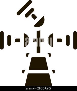air navigation radar tower icon Vector Glyph Illustration Stock Vector