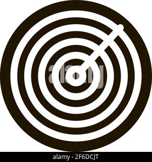 air navigation radar display icon Vector Glyph Illustration Stock Vector