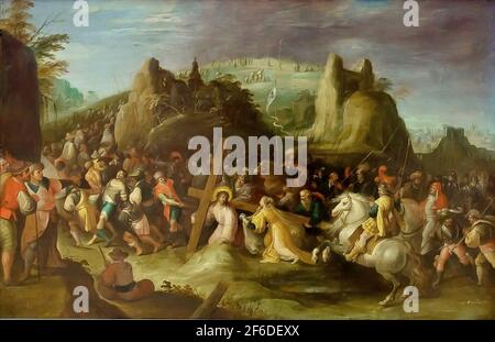 Vintage medieval or similar period Christian religious artwork painting Stock Photo