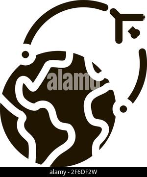air plane course icon Vector Glyph Illustration Stock Vector