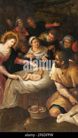 Vintage medieval or similar period Christian religious artwork painting Stock Photo