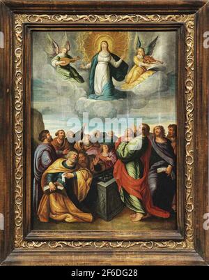 Vintage medieval or similar period Christian religious artwork painting Stock Photo