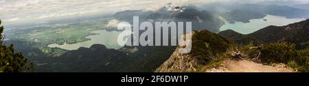 Panorama view from Herzogstand mountain in Bavaria, Germany Stock Photo