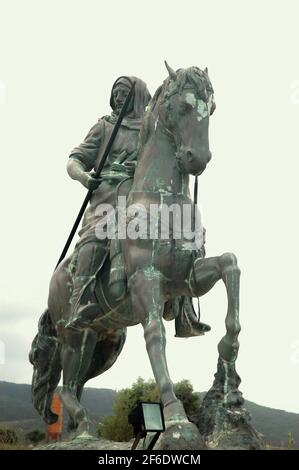 Tariq bin Ziyad statue. Algerian warrior. known in Spanish history and legend as Taric el Tuerto Stock Photo