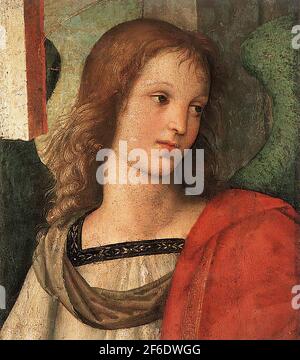 Raffaello Sanzio da Urbino - Raphael - Angel Fragment Baronci Altarpiece 1500 2 Stock Photo