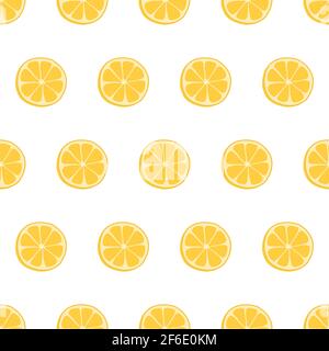 Hand drawn seamless pattern with lemon slice. Stock Vector