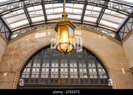 Old fashioned architecture in the Great Hall at Toronto's Union Station. Stock Photo