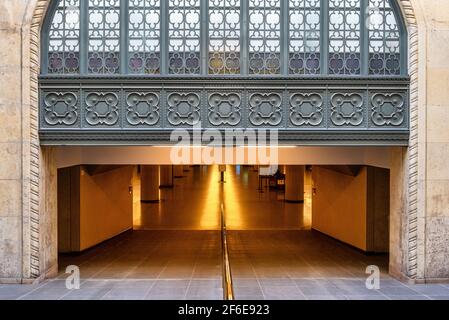 Old fashioned architecture in the Great Hall at Toronto's Union Station. Stock Photo