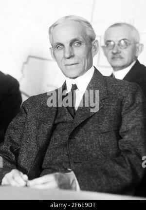 Vintage photo of American industrialist and business magnate Henry Ford (1863 – 1947) – founder of the Ford Motor Company. Photo by Harris & Ewing taken in 1922. Stock Photo