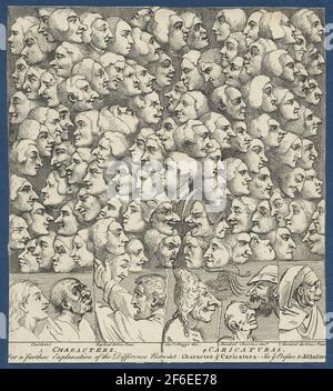 William Hogarth- Characters Caricaturas 1743 Stock Photo