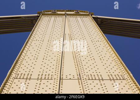 Famous Yellow Bridges in Steel City Pittsburgh Pennsylvania Stock Photo