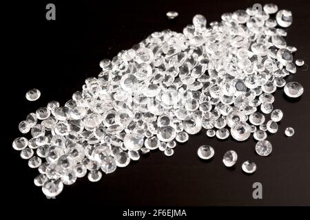 Diamonds on a black background Stock Photo