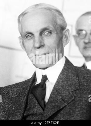 Vintage photo of American industrialist and business magnate Henry Ford (1863 – 1947) – founder of the Ford Motor Company. Photo by Harris & Ewing taken in 1922. Stock Photo