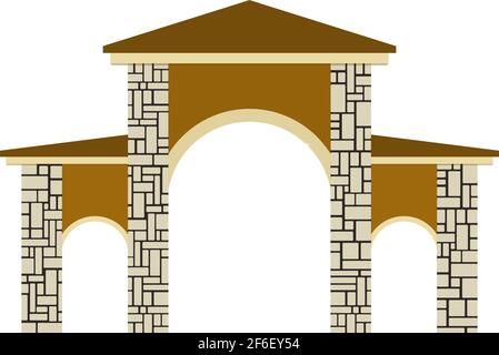 Stone columns. Vector illustration of a gate. Isolated on white background. Stock Vector