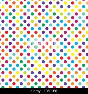 Colorful, multicolor, varicolored dotted, dots, circles pattern, background (Geometry is seamlessly repeatable) — Stock vector illustration, Clip art Stock Vector