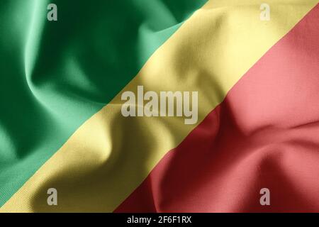 Republic of the Congo flag - realistic waving fabric flag Stock Photo ...