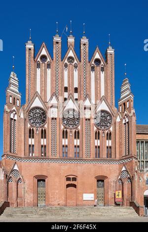 Medieval Brick Gothic City Hall Frankfurt on Oder, Brandenburg, Germany Stock Photo