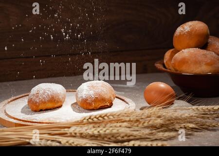 homemade pastries on a dark nineties background Stock Photo
