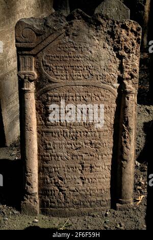 Tombstone of Mordecai Maisel old Jewish cemetery, Jewish Quarter