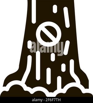 forbidden logging tree icon Vector Glyph Illustration Stock Vector