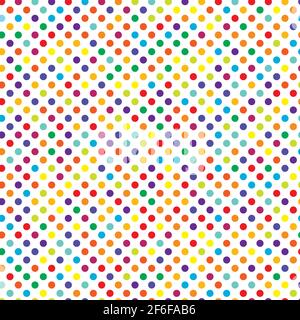 Colorful, multicolor, varicolored dotted, dots, circles pattern, background (Geometry is seamlessly repeatable) — Stock vector illustration, Clip art Stock Vector