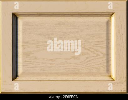 Wood frame. Solid oak with natural wood grain patterns. Smooth wooden surface for the design of facades and floors. Color beige golden ash Stock Photo