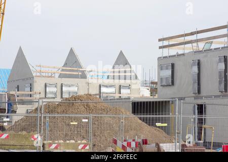 Terraced houses under construction in Nijmegen in the Netherlands Stock Photo