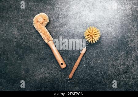 Eco friendly plant based cleaning brushes Stock Photo