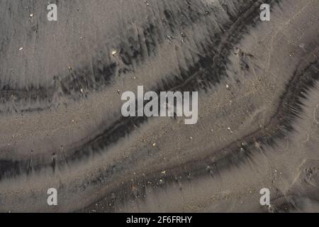 Sand pattern, art created by nature. Abstract. Background. Copy Space. Stock Photo