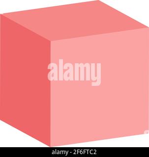 3D cube isolated on white — Stock vector illustration, Clip art graphics Stock Vector