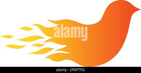 Fire bird icon logo vector isolated on white background Stock Vector