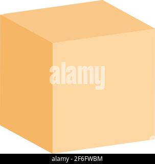 3D cube isolated on white — Stock vector illustration, Clip art graphics Stock Vector