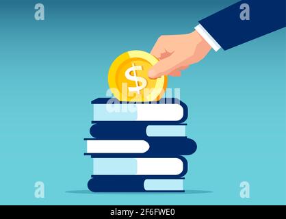 Investment in knowledge, student loan and scholarship concept. Stock Vector