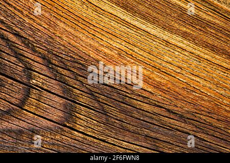 Beautiful old grooved wood background Stock Photo