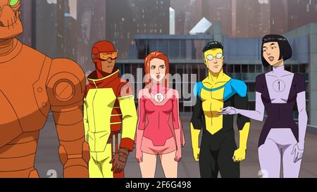 INVINCIBLE, from left: Rex Splode (voice: Jason Mantzoukas), Atom Eve ...