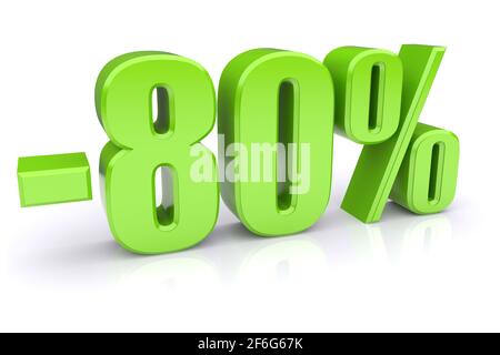 80% discount icon on a white background Stock Photo