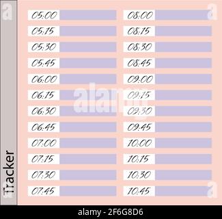 Morning schedule. Morning checklist. Time to study. To-do list. Habit tracker. Objectives and goals. Vector illustration. Stock Vector
