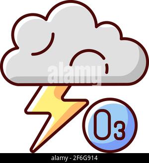 Lightning RGB color icon Stock Vector