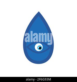 Greek evil eye, symbol of protection. Glass Turkish eye Nazar Boncugu. Amulet, talisman from the evil eye. Stock Vector