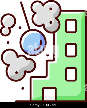 Construction sites RGB color icon Stock Vector