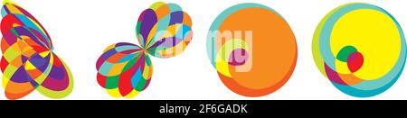 Curvy, rounded random vibrant colourful abstract shapes, design element ...