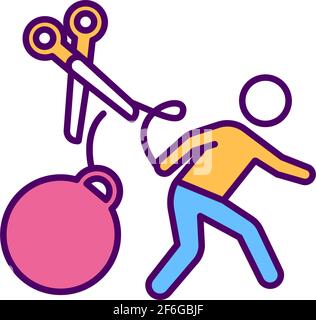 Let go of past RGB color icon Stock Vector