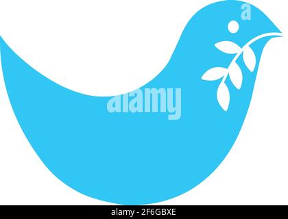 Peace dove abstract bird icon logo vector isolated on white background Stock Vector