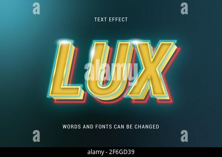 futuristic neon text effect 100% editable isolated on dark background vector image Stock Vector